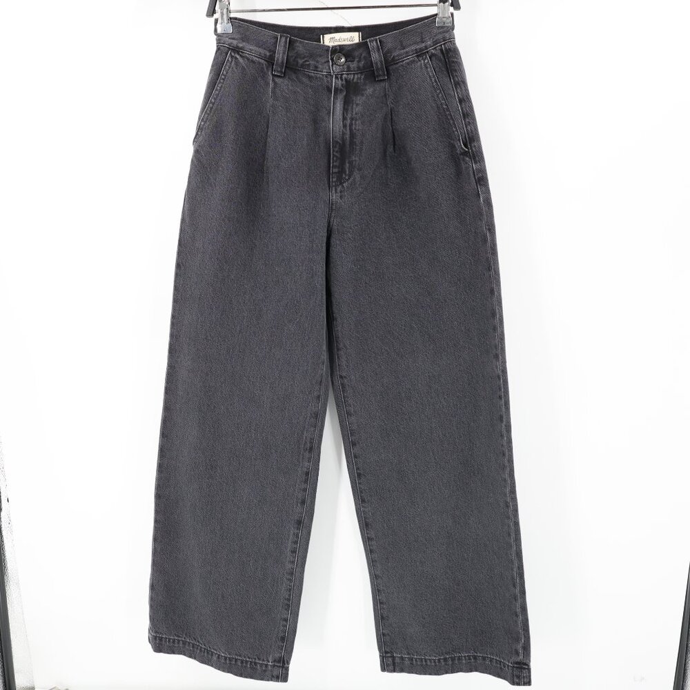 Madewell High-Rise Wide Leg Jeans in Washed Black